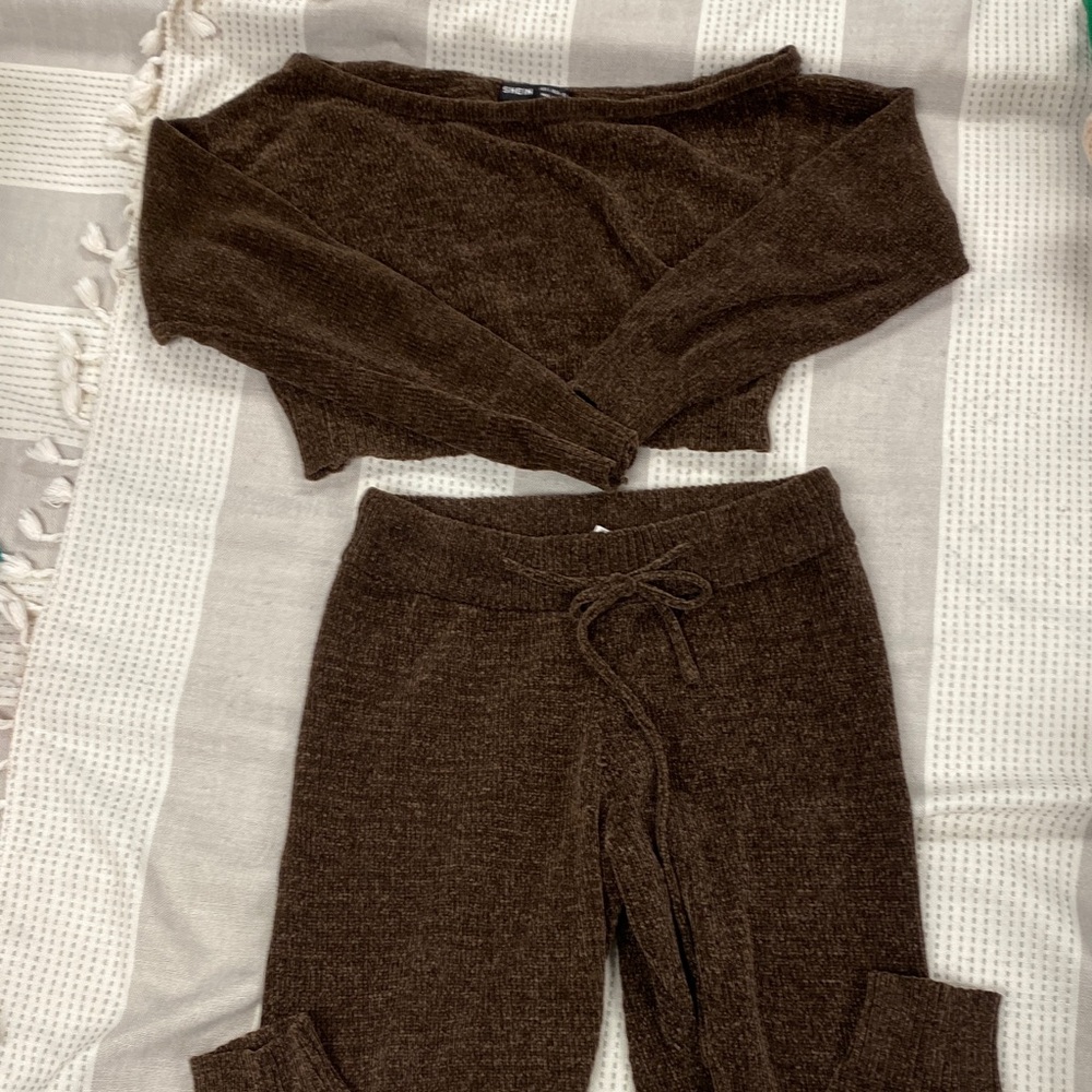 SHEIN Brown Off-the-Shoulder Sweater